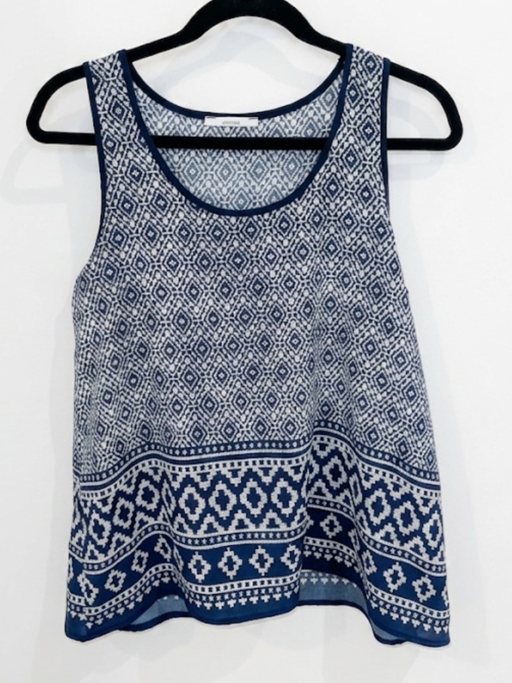 [Acemi] Blue Patterned Sleeveless Tank Top